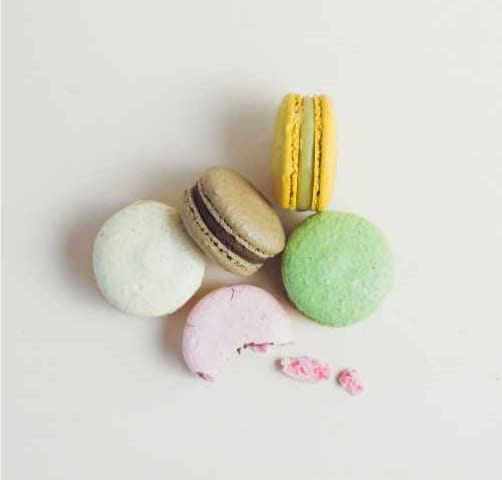 image of five different macarons